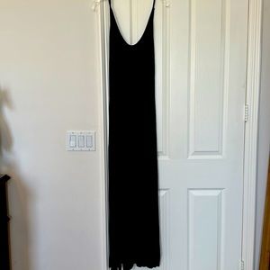 Jolie Low-back black maxi dress. Large w/ adjustable straps. New with tags.